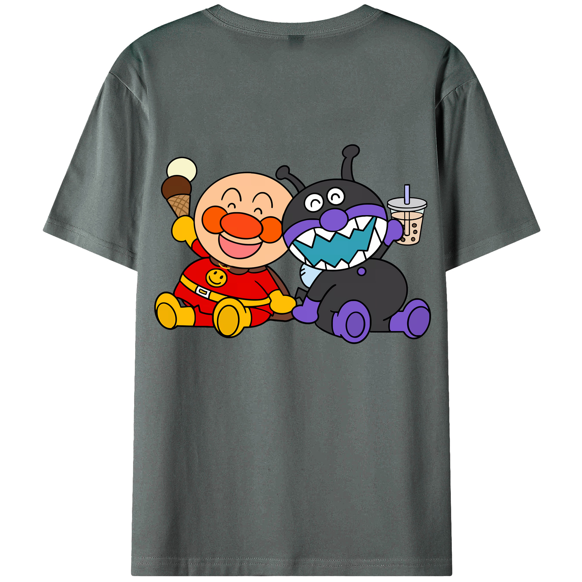 （画像用） アンパンマン Anpanman 綿100％ メンズ半袖Tシャツ（バックプリント） 通気性